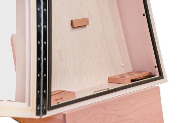 ClimaStand Triangle Humidor with Base - Birch with Campbell White Stain