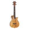 The Kala Revelator Night Owl Mango Tenor Acoustic-Electric Ukulele with a natural figured wood body, dark fretboard, and black tuning pegs, shown against a plain white background.