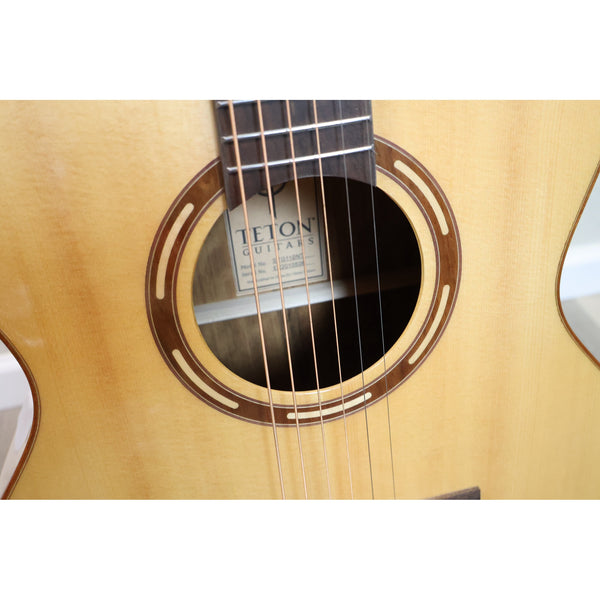 Teton STG110NT fretboard close-up showing frets and dot inlay