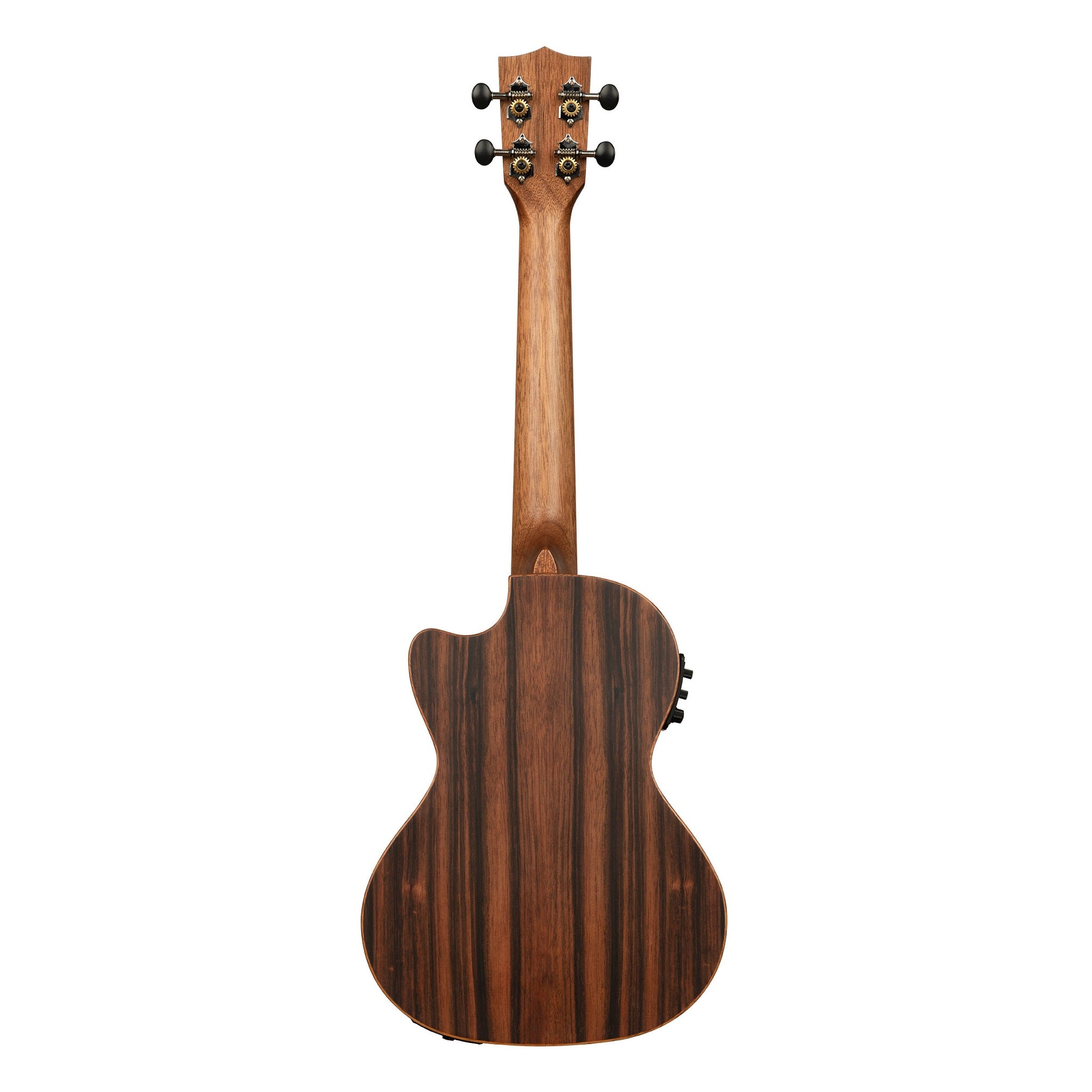 Kala KA-SSEBY-T-CE Solid Spruce Striped Ebony Tenor Ukulele with Electronics