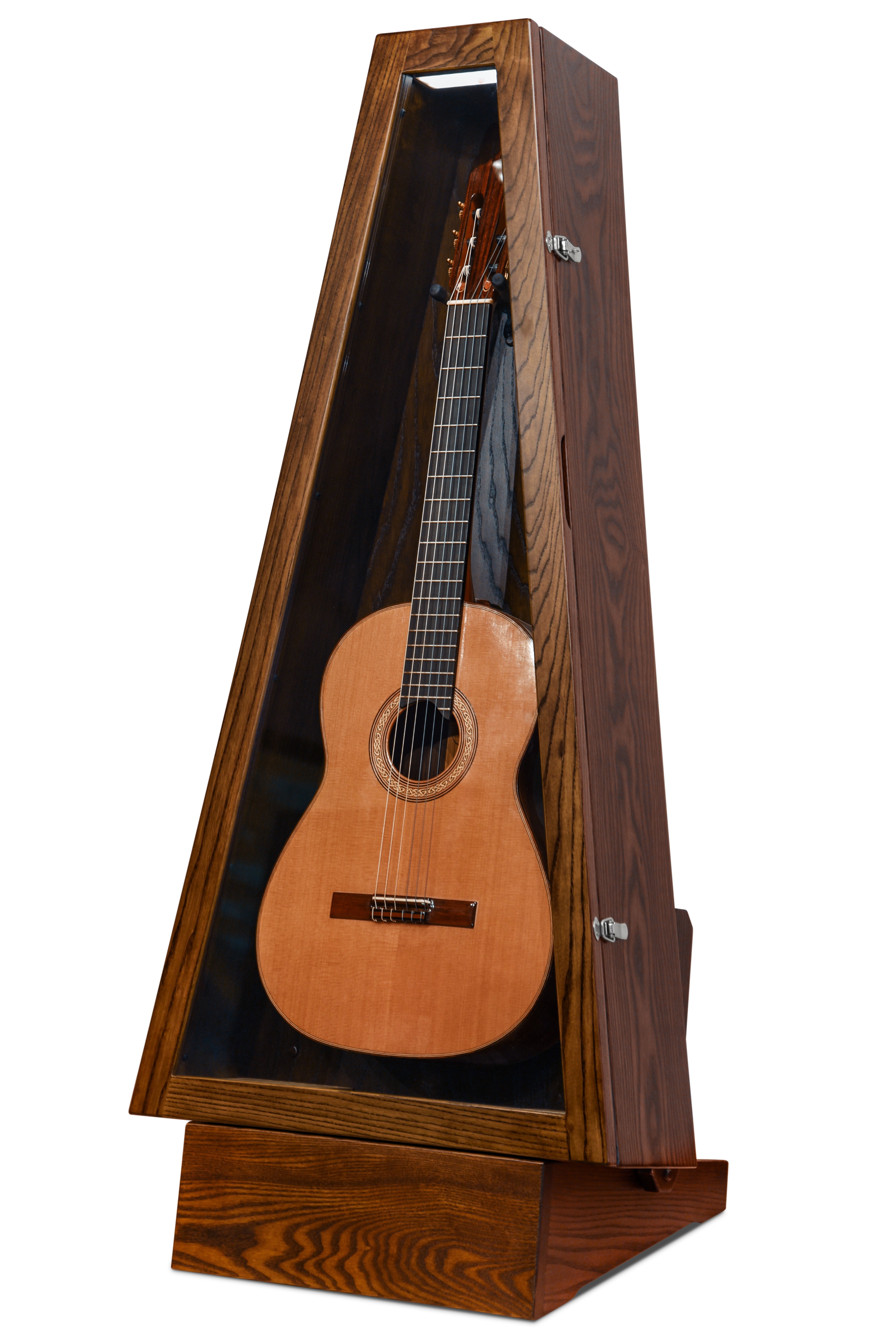 ClimaStand Triangle Humidor with Base - Northern White Ash with Rich Tobacco Stain