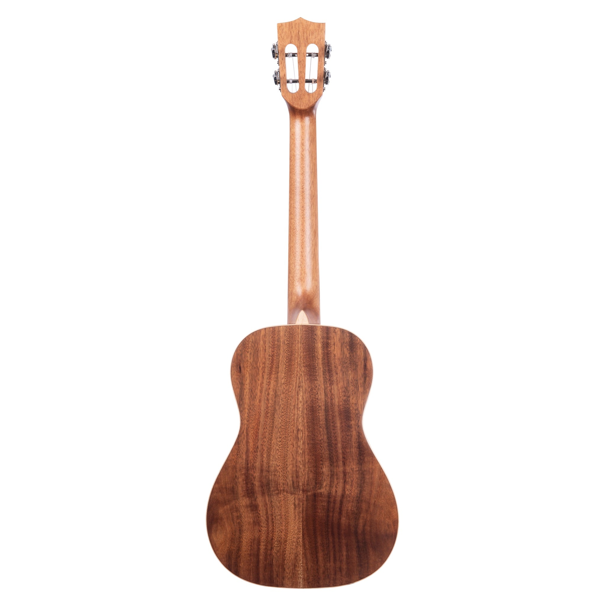 Kala KA-SA-B baritone ukulele, straight-on rear view with solid acacia back and slotted headstock