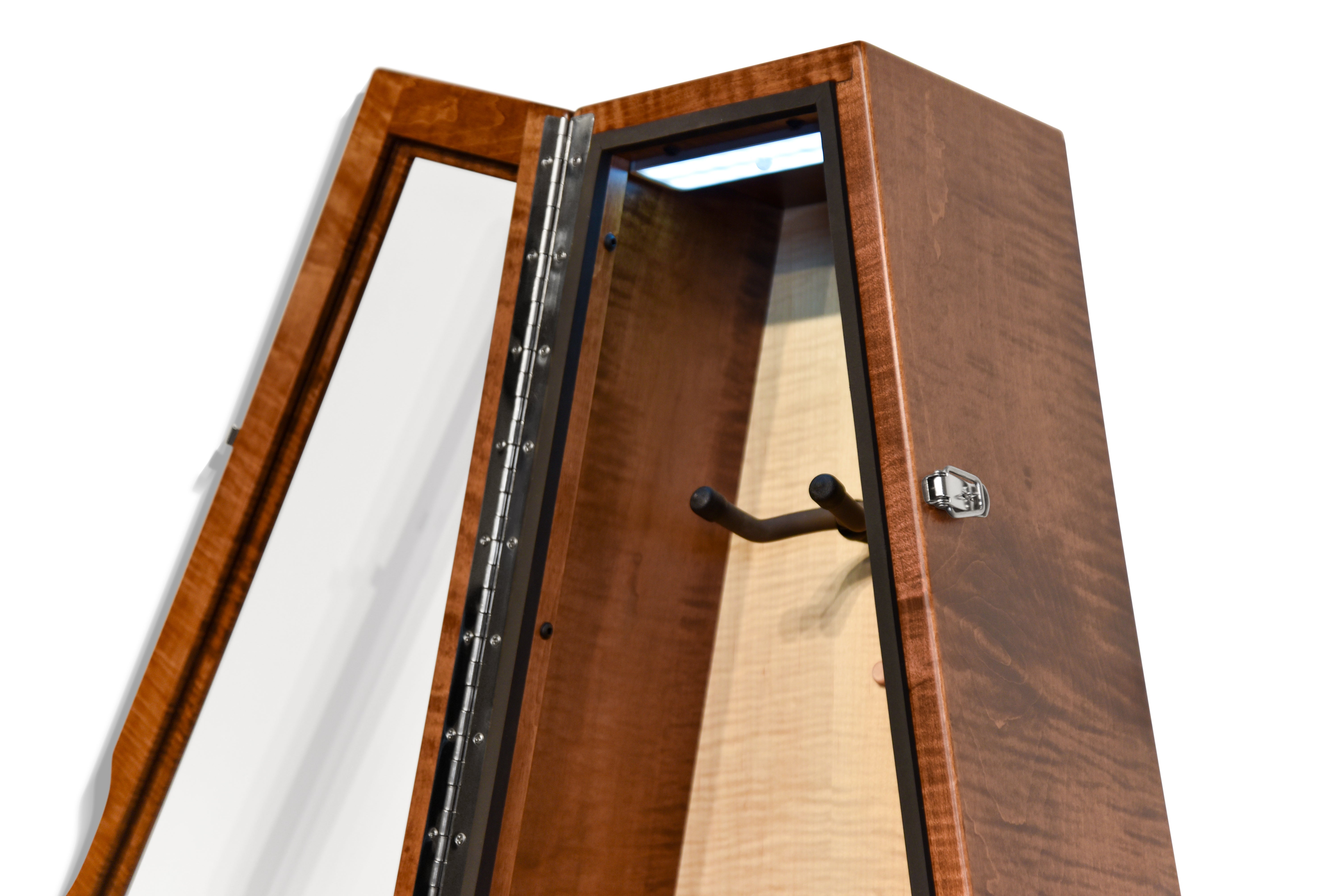 ClimaCase Triangle Humidor - Flamed Maple with Boston Stain and Natural Flamed Maple Back