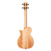 The back view of a Kala Revelator Night Owl Mango Tenor Acoustic-Electric Ukulele against a solid white background.