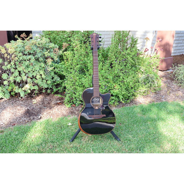 Lâg Tramontane Special T118 Auditorium Bevel Cutaway Acoustic-Electric Guitar – Black