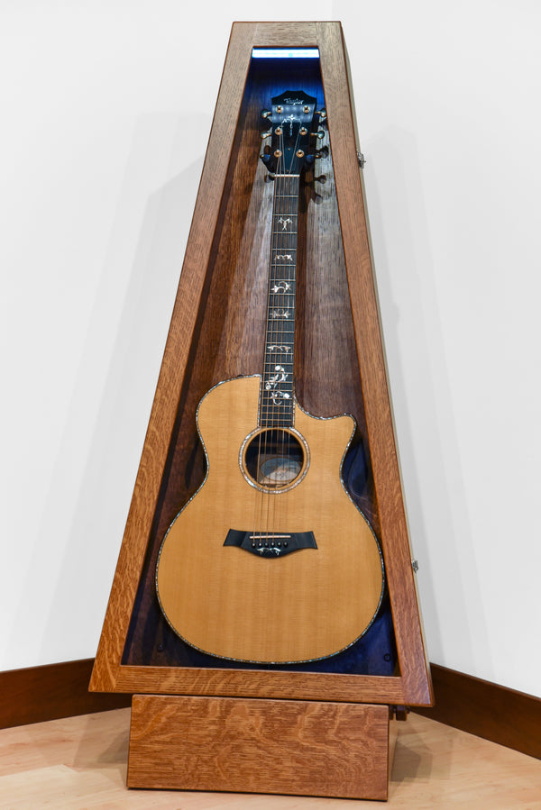 ClimaStand Triangle Humidor with Base - Quartersawn White Oak with Boston Stain