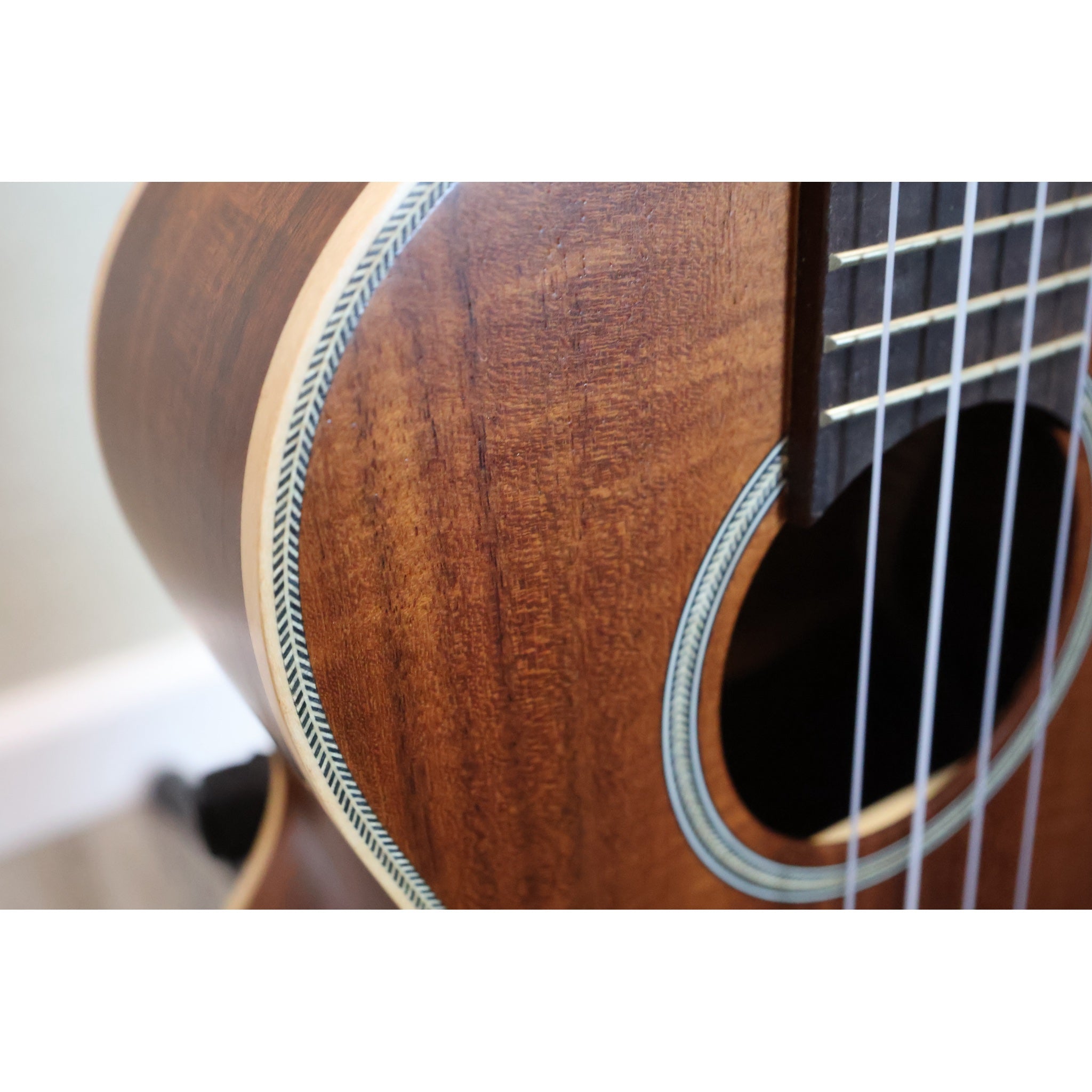 Kala KA-SA-T tenor ukulele soundhole and binding close-up