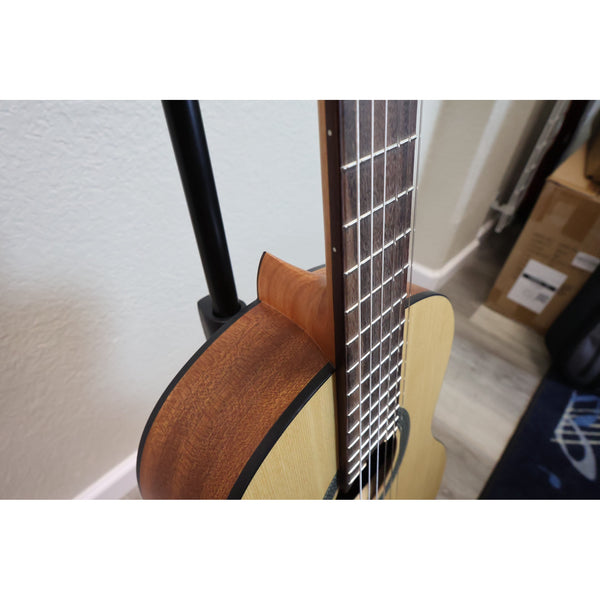 Protégé by Córdoba C1M 3/4 classical guitar, angled view of neck, fretboard and mahogany side