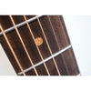 Teton STG110NT fretboard dot inlays and upper bout close-up