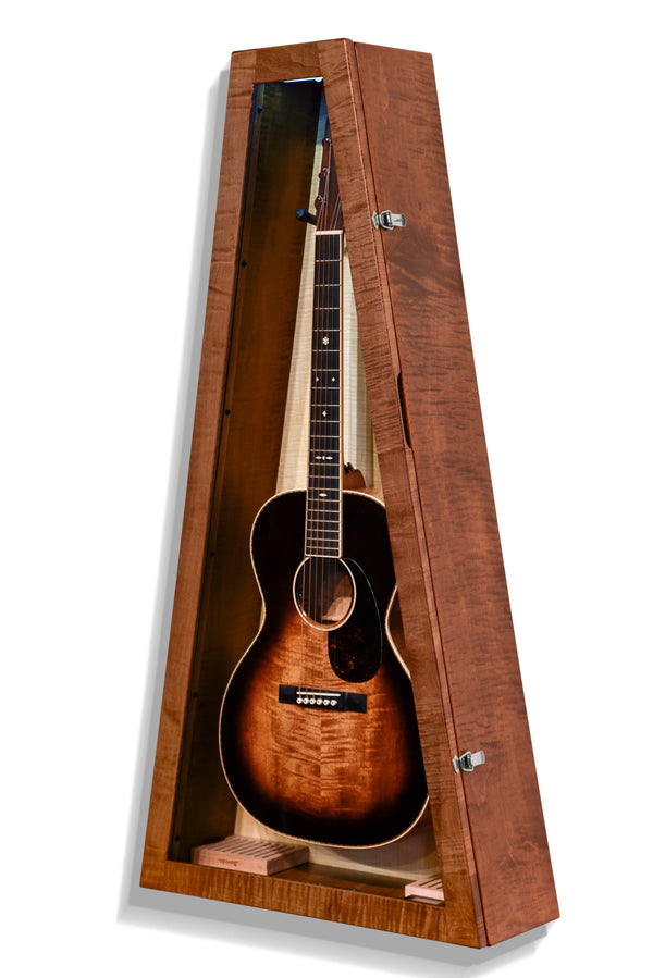 ClimaCase Triangle Humidor - Flamed Maple with Boston Stain and Natural Flamed Maple Back