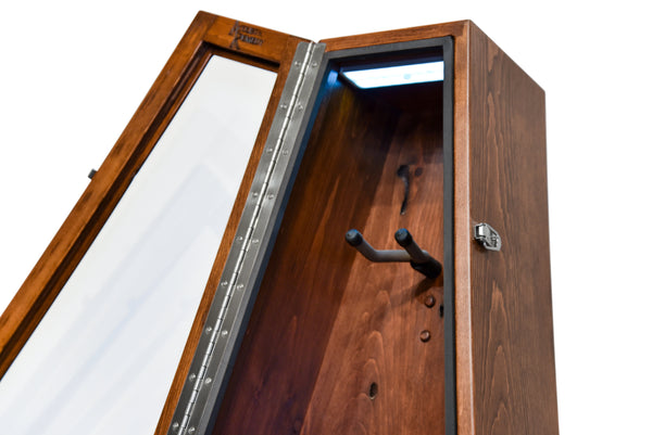 ClimaStand Triangle Humidor with Base - 300 Year Old Reclaimed Wood with Boston Stain