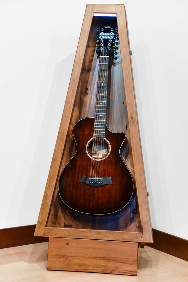 ClimaStand Triangle Humidor with Base - 300 Year Old Reclaimed Wood with Sealy Stain