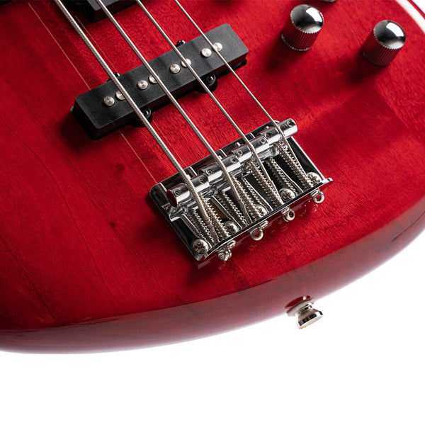 Cort Action Bass Plus 4-string active bass in Trans Red, photo 5