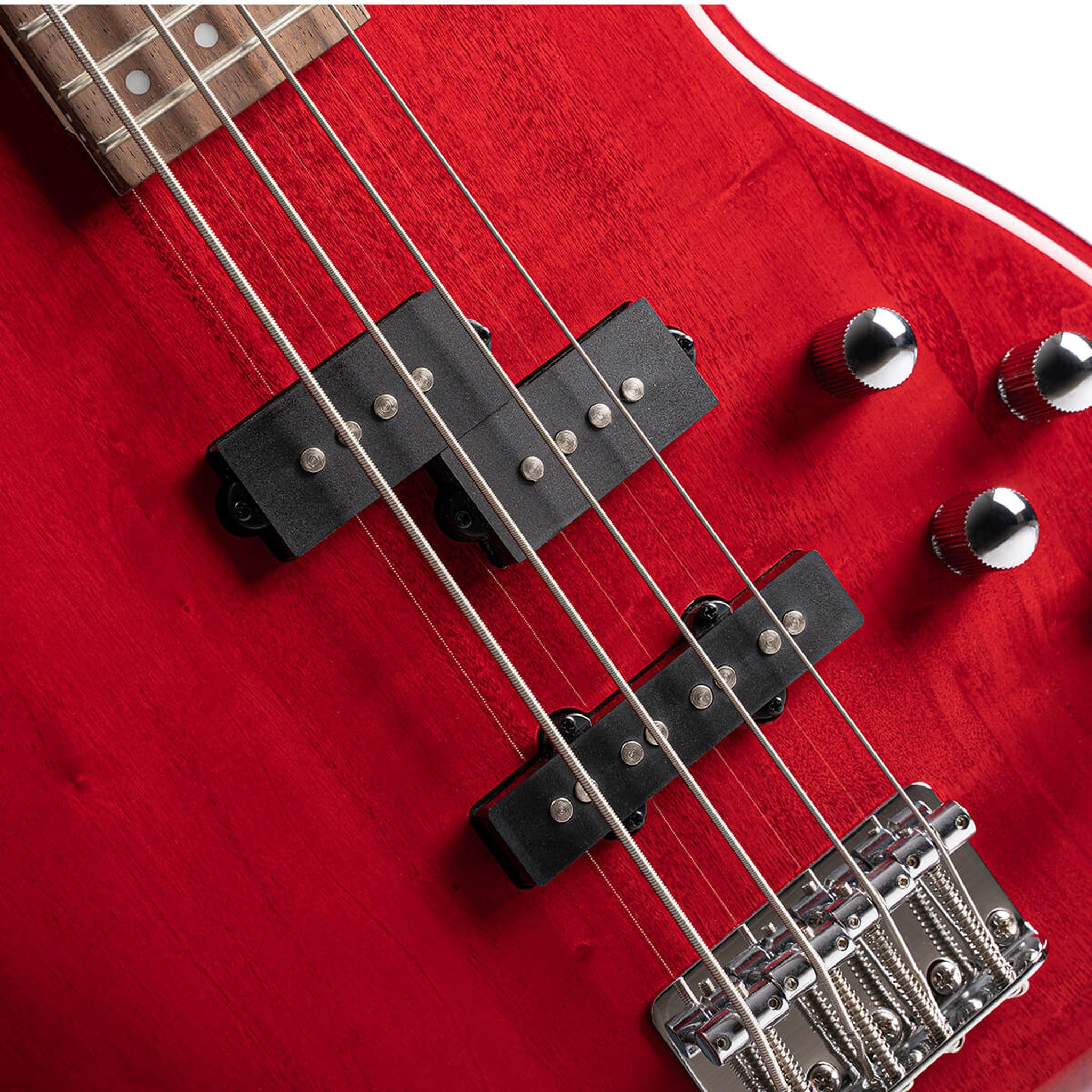 Cort Action Bass Plus 4-string active bass in Trans Red, photo 7