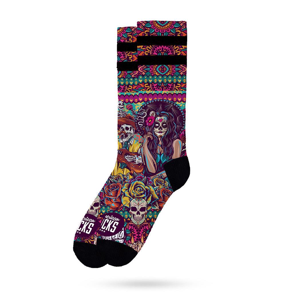 Día de los Muertos socks side view