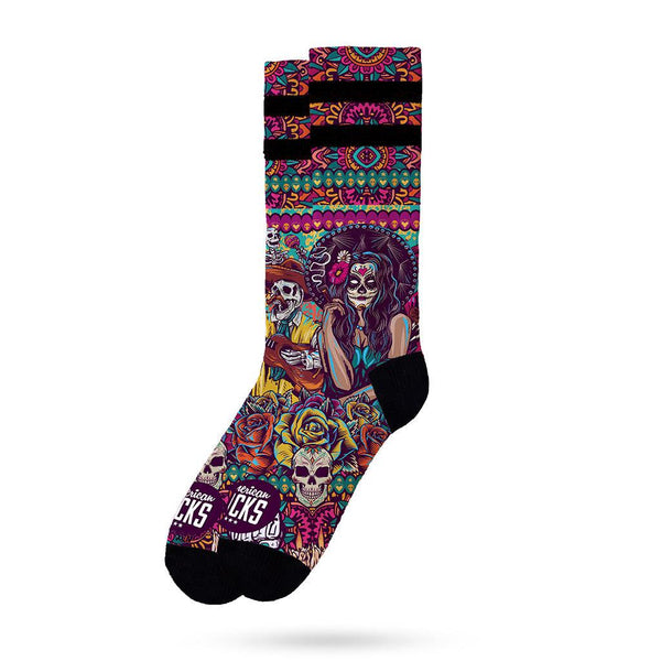 Día de los Muertos socks side view