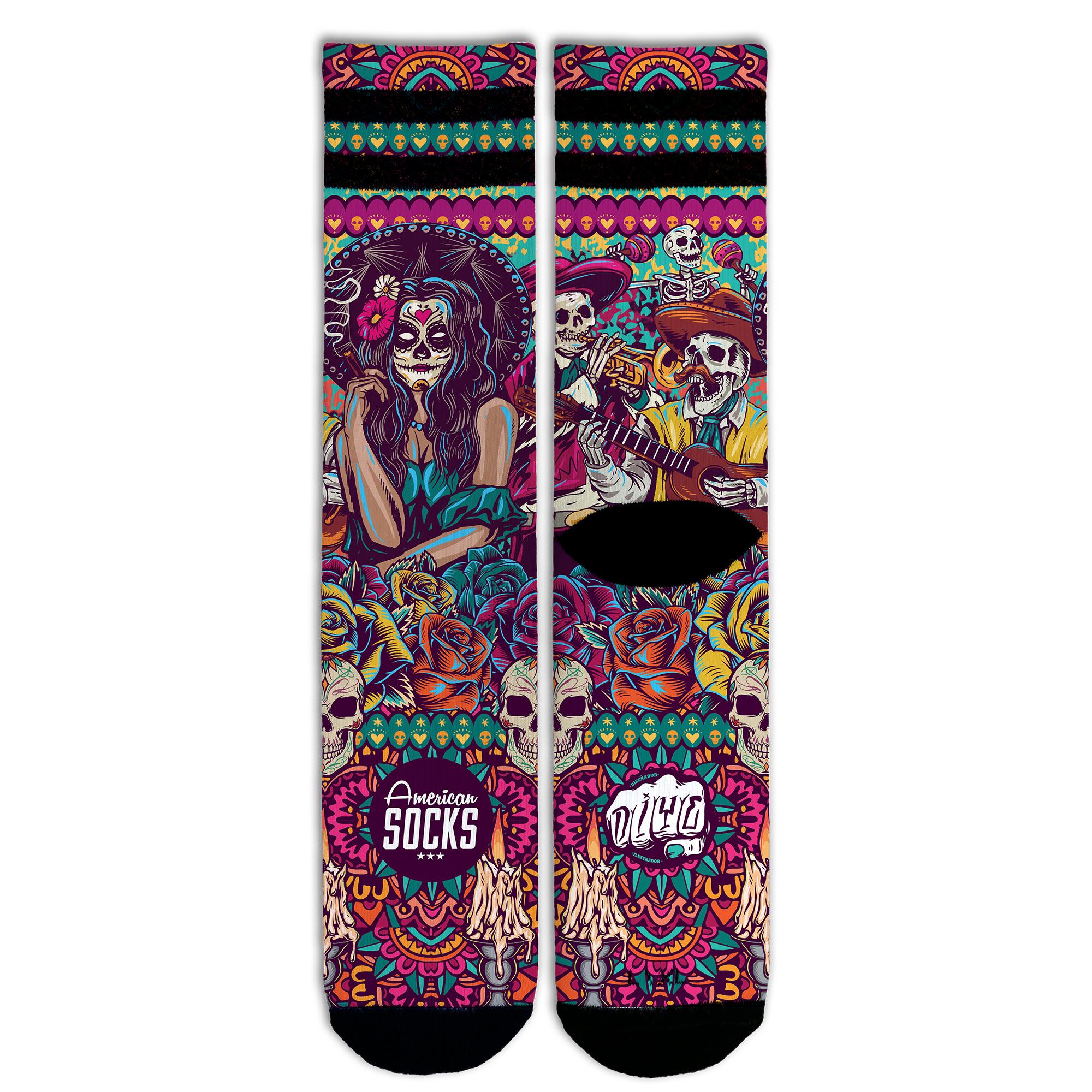 American Socks Día de los Muertos Mid High Socks