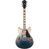 Ibanez AS73FMTIF Artcore semi-hollow guitar Transparent Indigo Faded Burst front view
