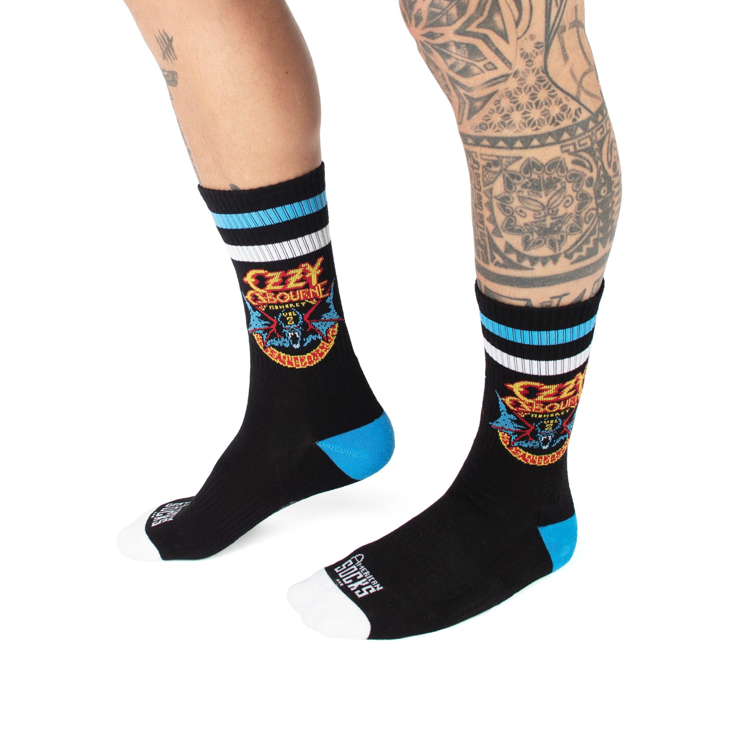 Ozzy Osbourne Bat socks worn