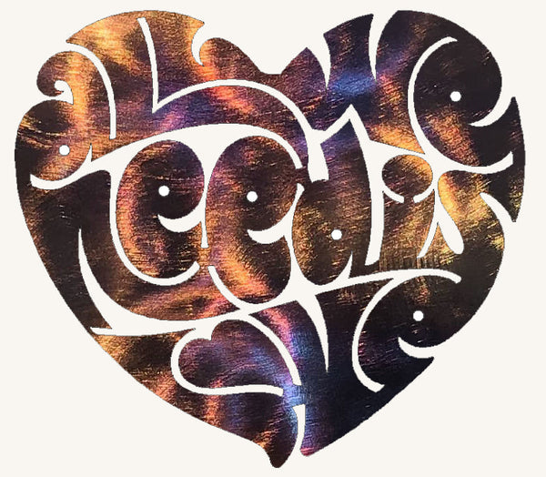 All We Need Is Love Heart Metal Art Sculpture