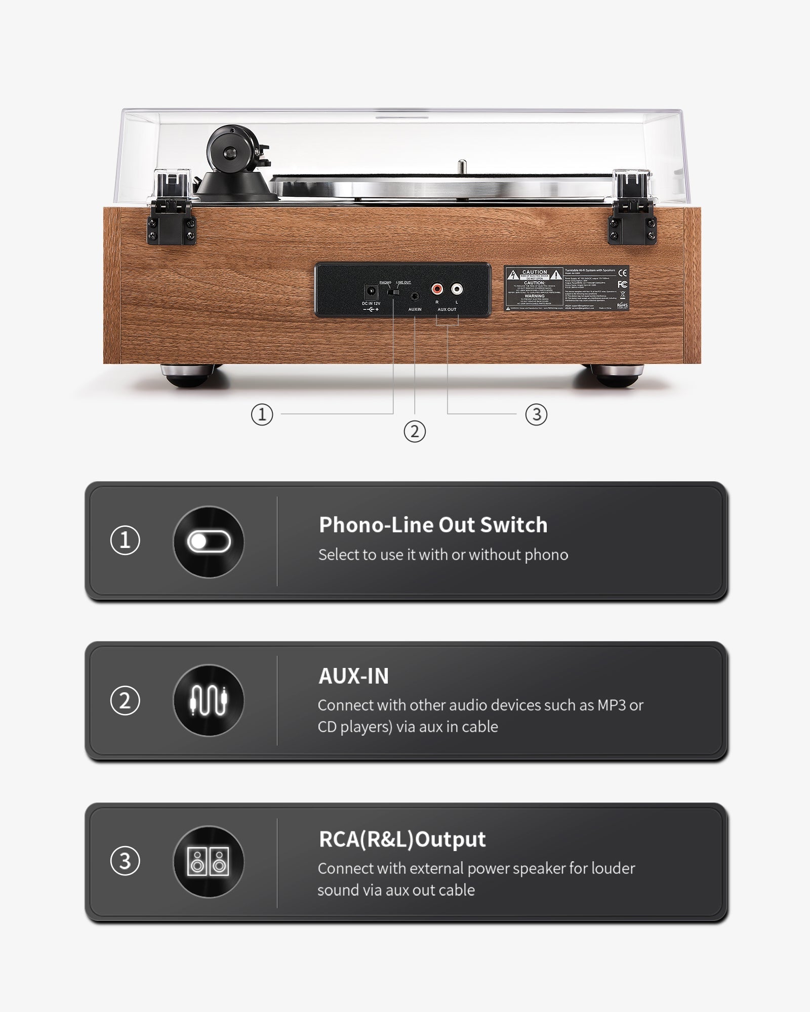 Angels Horn AH X200 turntable detail