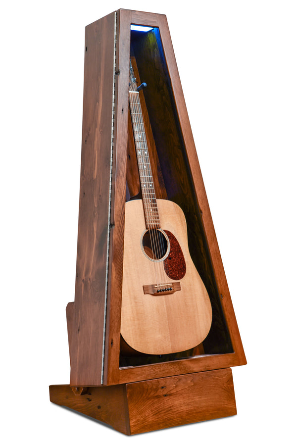 ClimaStand Triangle Humidor with Base - 300 Year Old Reclaimed Wood with Boston Stain