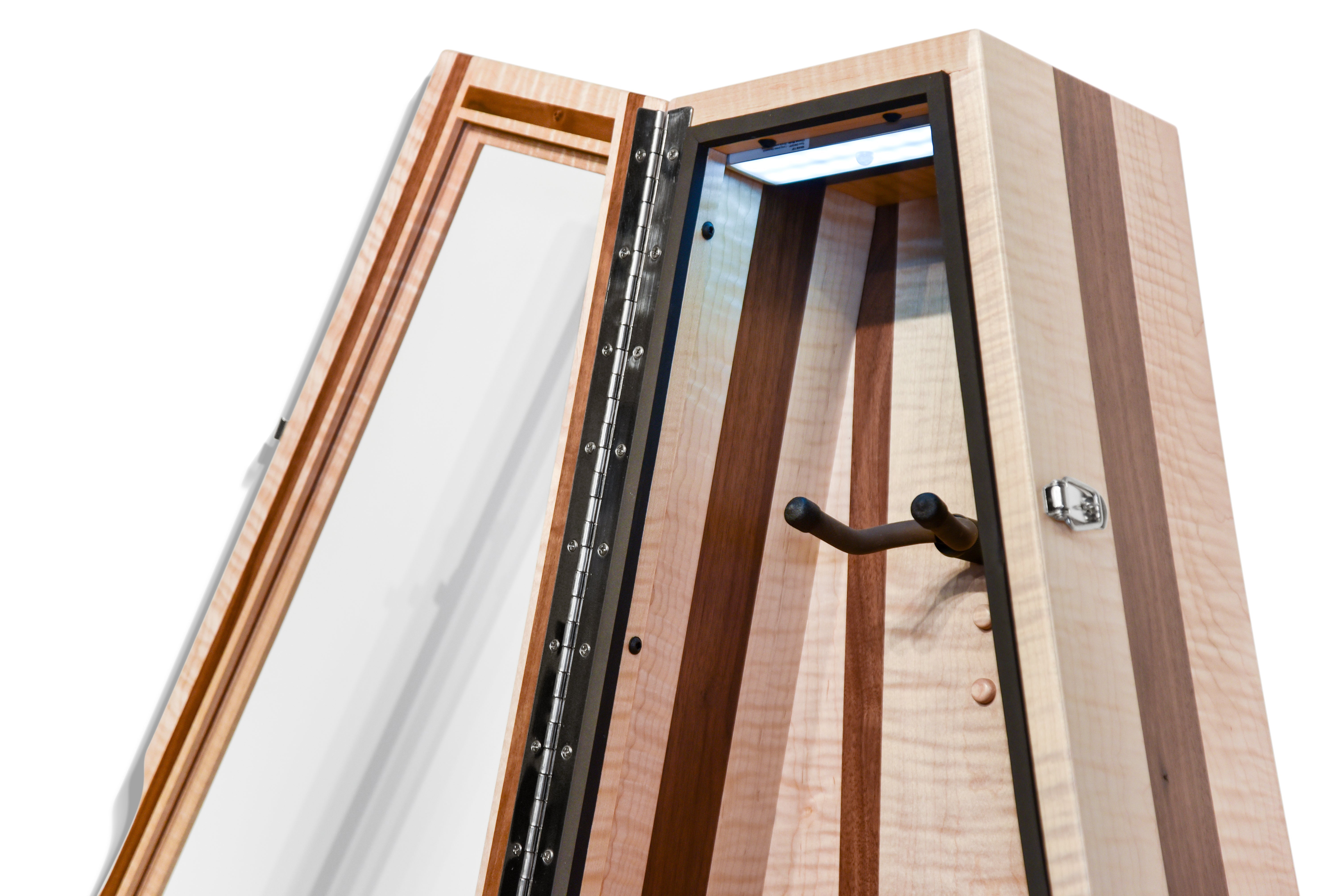 ClimaCase Triangle Humidor - Flamed Maple with Walnut