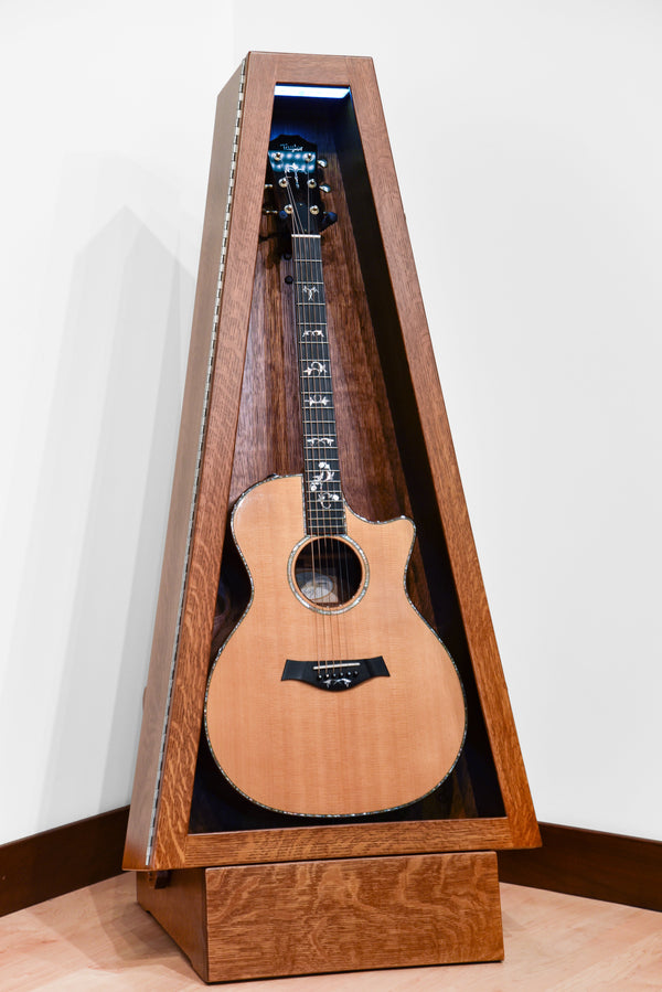 ClimaStand Triangle Humidor with Base - Quartersawn White Oak with Boston Stain