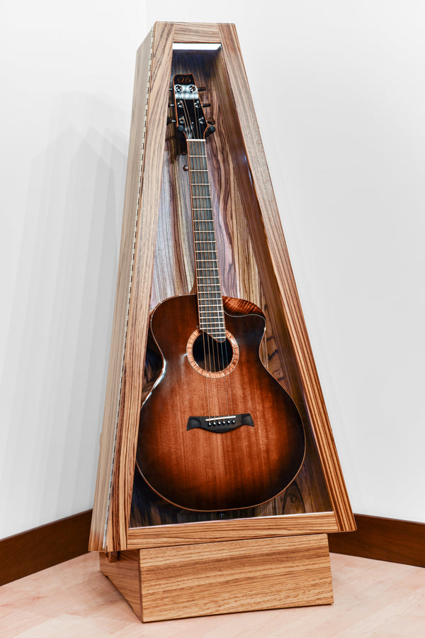 ClimaStand Triangle Humidor with Base - Zebrawood