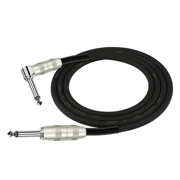 Kirlin IP-202 PR-15/BK 15' Instrument Cable – Straight to Right-Angle