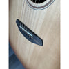 NAMM 2026 Show Piece Breedlove Roots Dreadnought SMe Edgeburst at El Cajon Guitars & Music, ecgmusic.com bridge and body front
