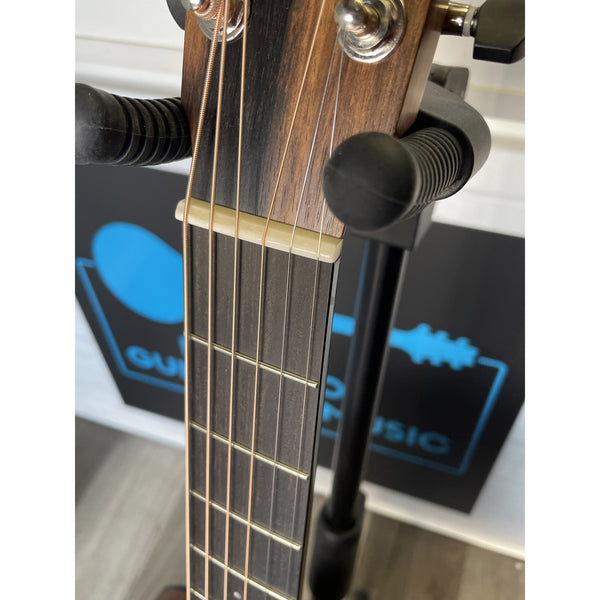 NAMM 2026 Show Piece Breedlove Roots Dreadnought SMe Edgeburst at El Cajon Guitars & Music, ecgmusic.com nut