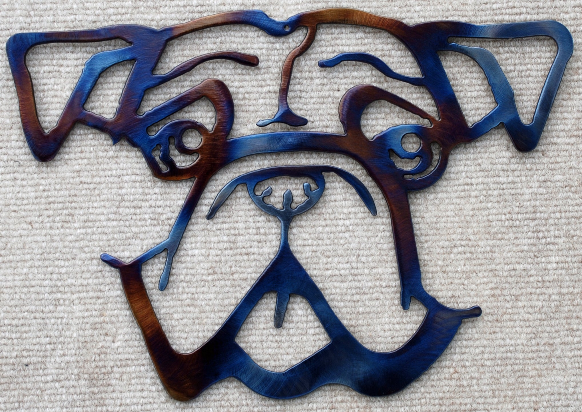 Bulldog Face Metal Art