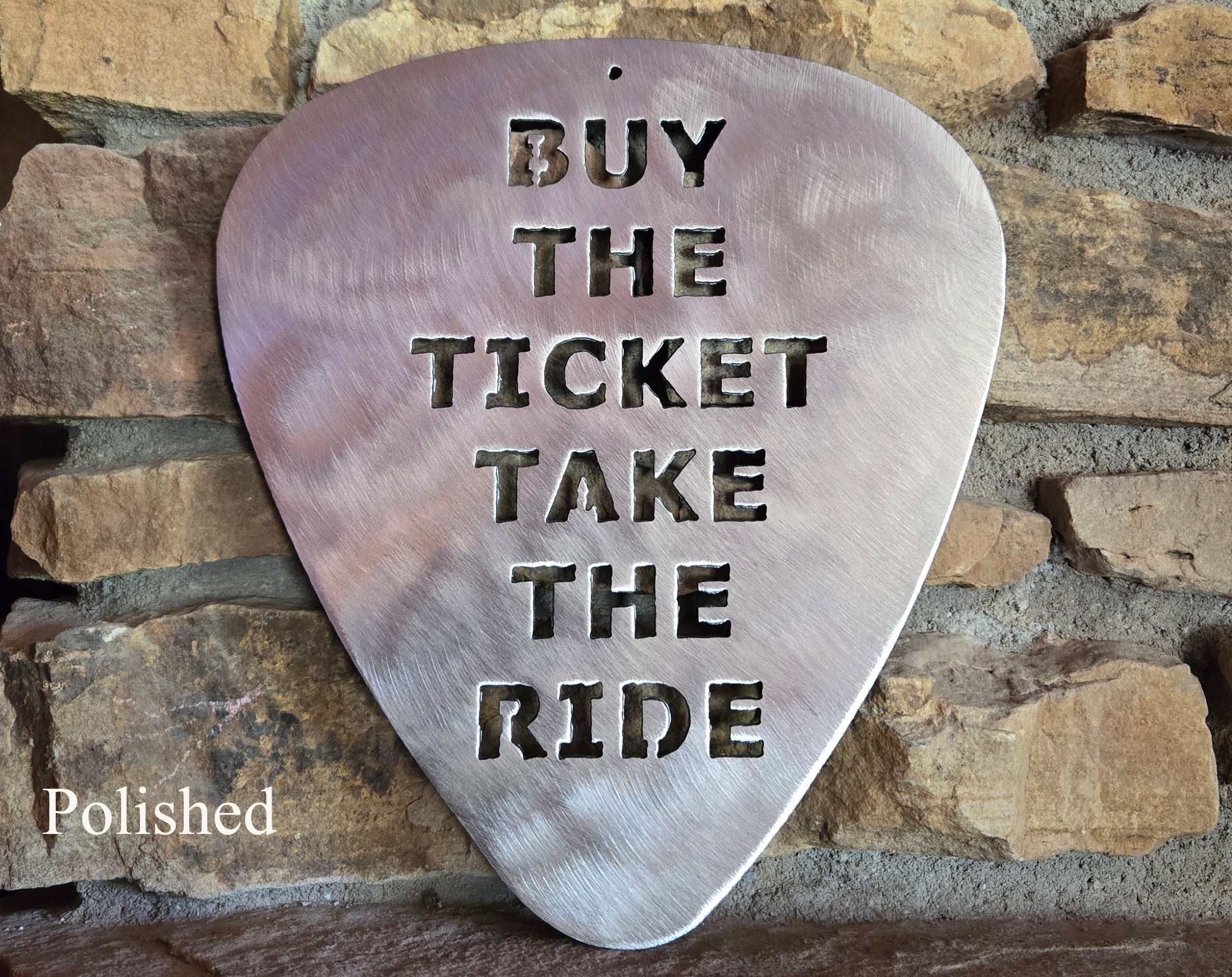 Buy the Ticket, Take the Ride Guitar Pick Metal Art