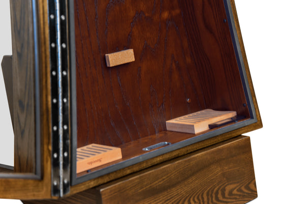 ClimaStand Triangle Humidor with Base - Northern White Ash with Rich Tobacco Stain