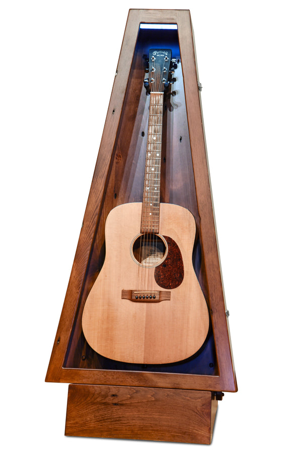 ClimaStand Triangle Humidor with Base - 300 Year Old Reclaimed Wood with Boston Stain