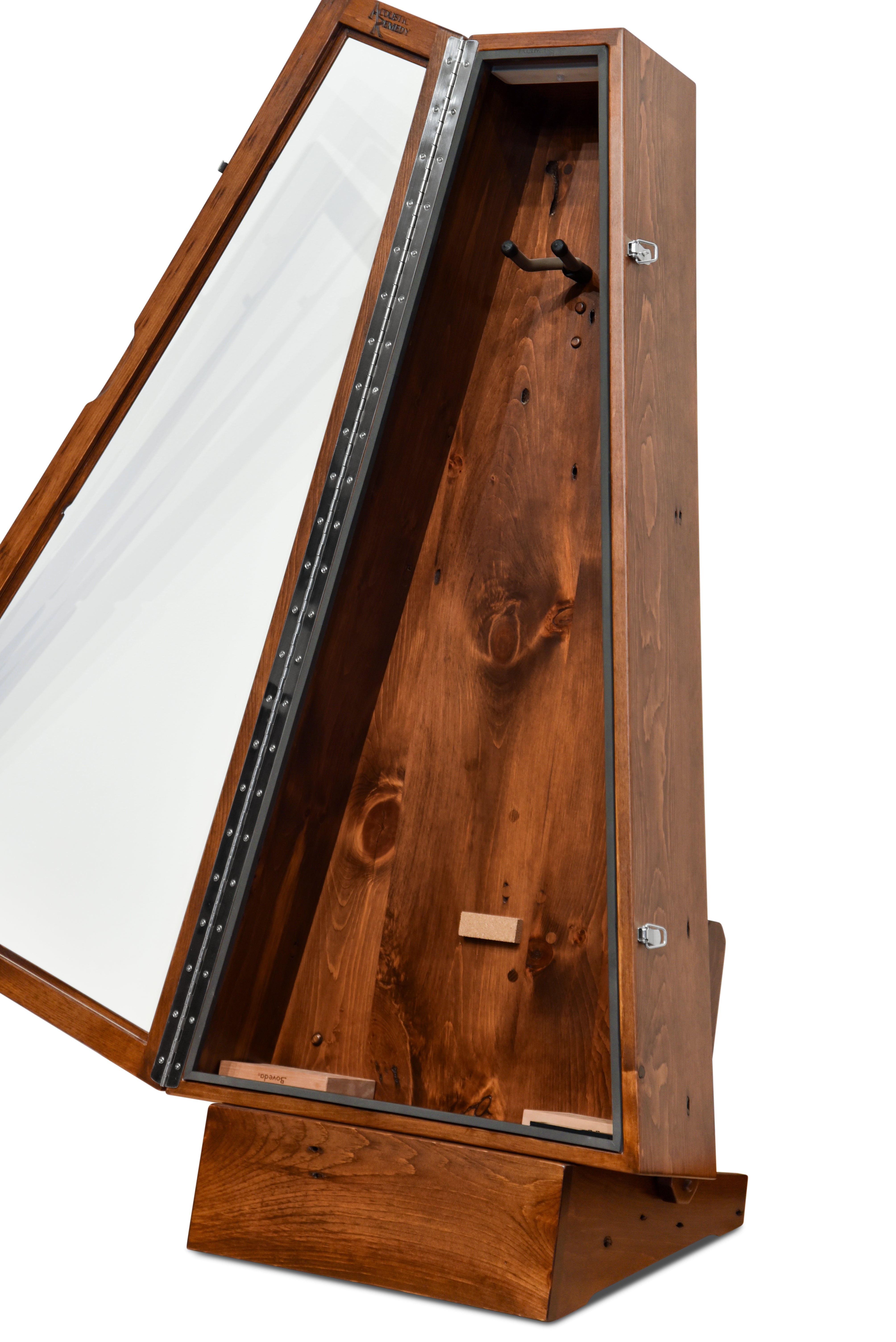 ClimaStand Triangle Humidor with Base - 300 Year Old Reclaimed Wood with Boston Stain