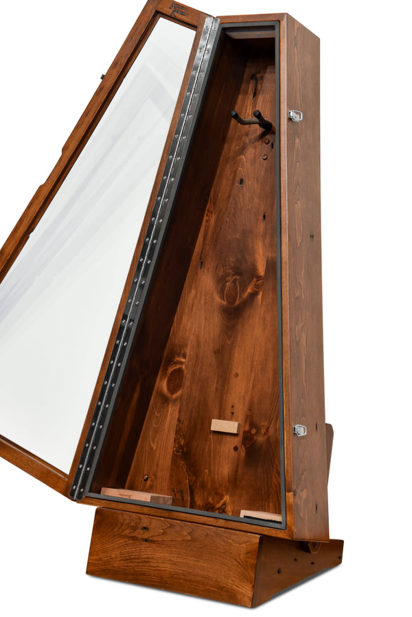 ClimaStand Triangle Humidor with Base - 300 Year Old Reclaimed Wood with Boston Stain