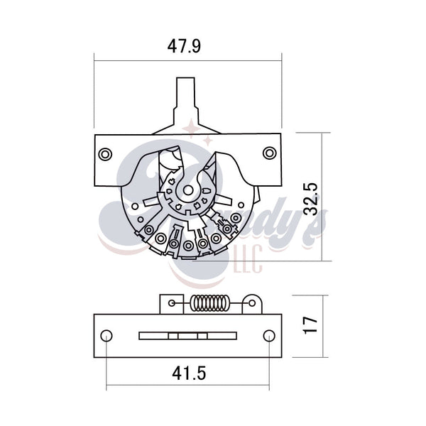 CRL by Electroswitch 5-Way Vintage Style Lever Switch - Fits Gibson® Nighthawk®