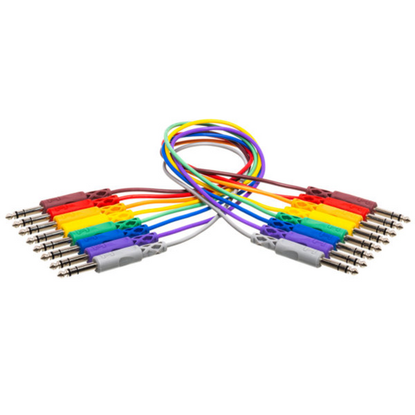 Hosa CSS-845 18-Inch 1/4" TRS Balanced Patch Cables 8-Pack