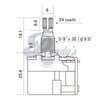 CTS 250KΩ Push-Pull DPDT Potentiometer ⅜" Bushing (Fine Split Shaft) - Fits Gibson®