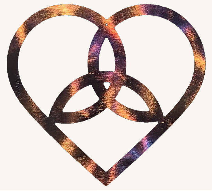 Celtic Heart with Triquetra Metal Art Sculpture