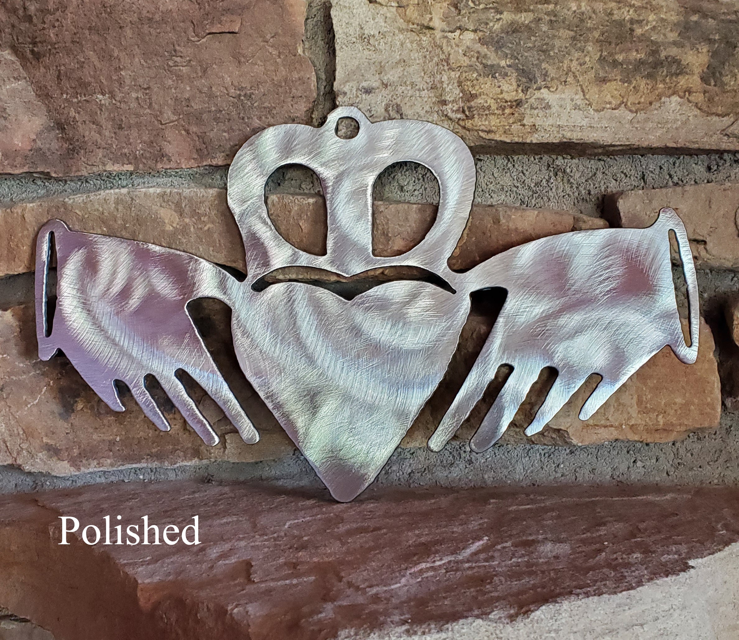 Claddagh Celtic Metal Art Sculpture