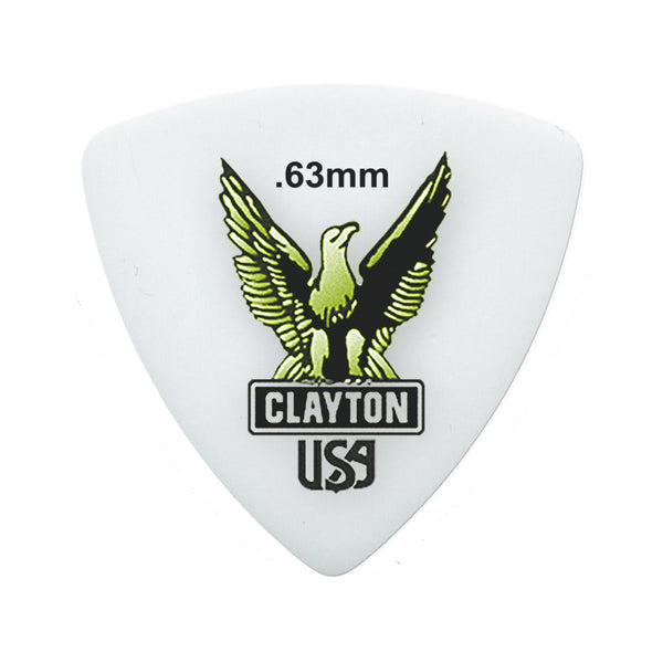 Clayton Acetal/Polymer Picks — Rounded Triangle (12-Pack)