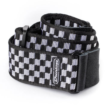 Dunlop Guitar Strap - Black & White Check