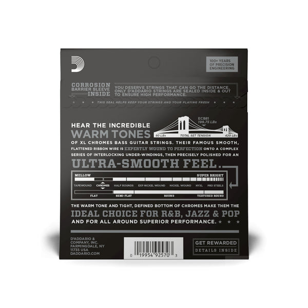 Guitar string packaging with text and branding on a white background