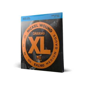 D'Addario Bass Guitar Strings - XL Nickel Bass Strings - EXL160 - Perfect Intonation, Consistent Feel, Powerful Durability - for 4 String Bass Guitars