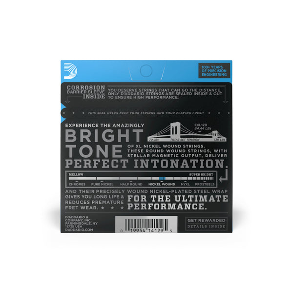 D'Addario Guitar Strings - XL Nickel Electric Guitar Strings - EXL120