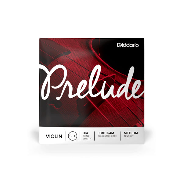 D'addario Prelude Violin String Set, 3/4 Scale, Medium Tension