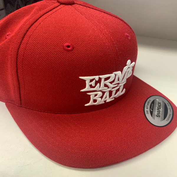 Hat, Red with White Stacked Ernie Ball Logo
